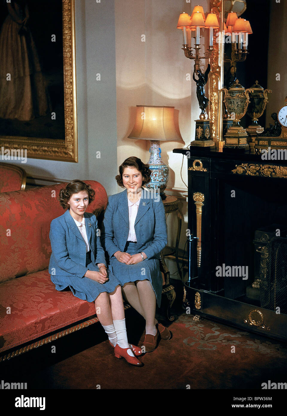 Prinzessin MARGARET & Prinzessin ELIZABETH britische königliche Familie 10. Juni 1938 Stockfoto