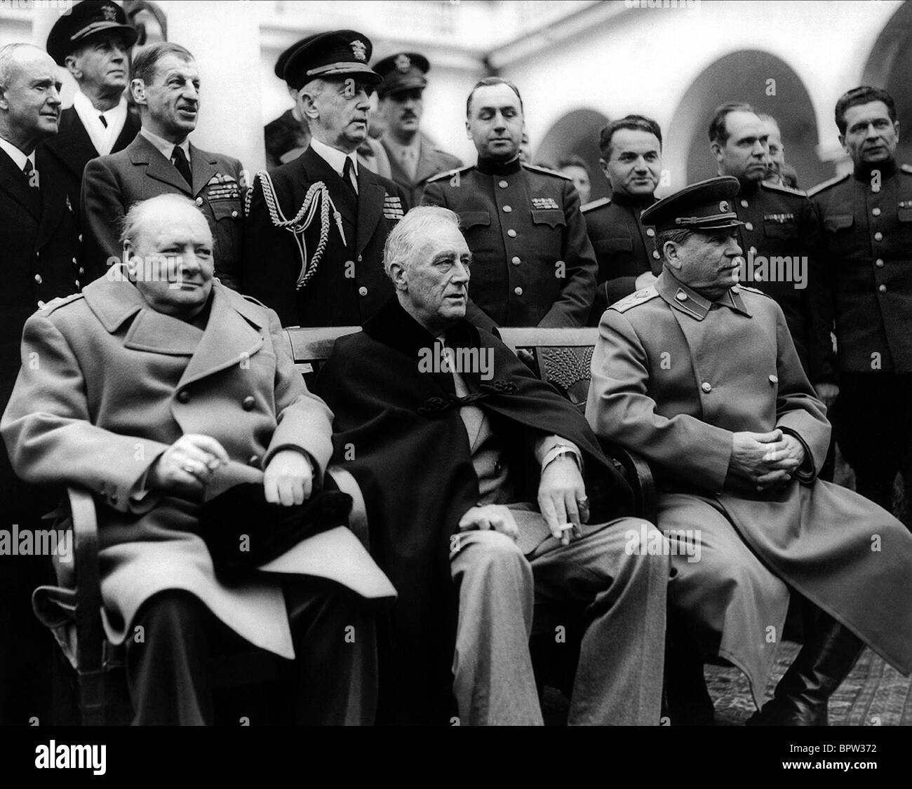 WINSTON CHURCHILL Franklin D. Roosevelt & Josef STALIN die großen drei 11. Februar 1945 LIVADA PALACE Stockfoto
