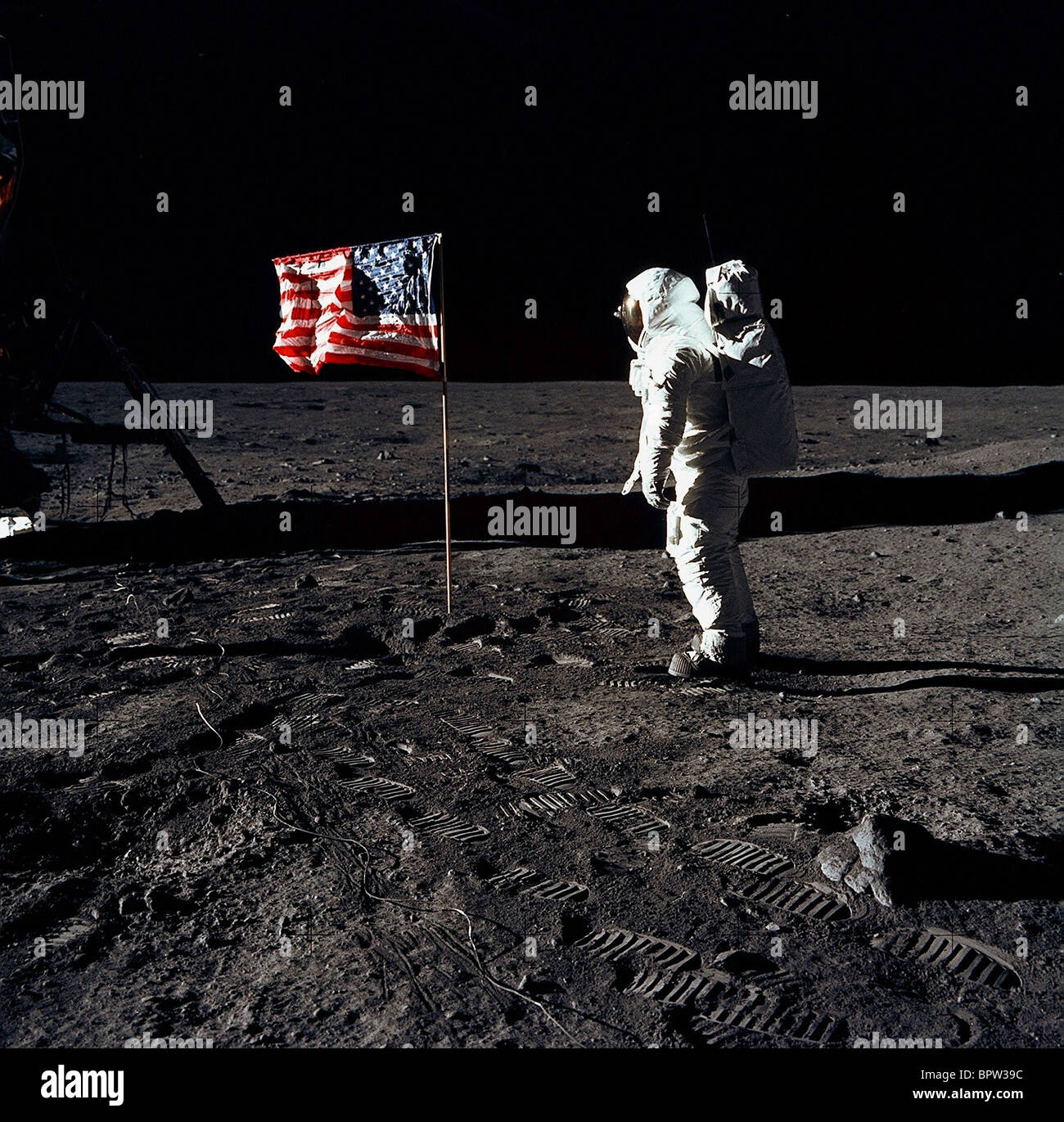 BUZZ ALDRIN APOLLO 11 MONDLANDUNG 20. JULI 1969, CREDIT NASA Stockfoto