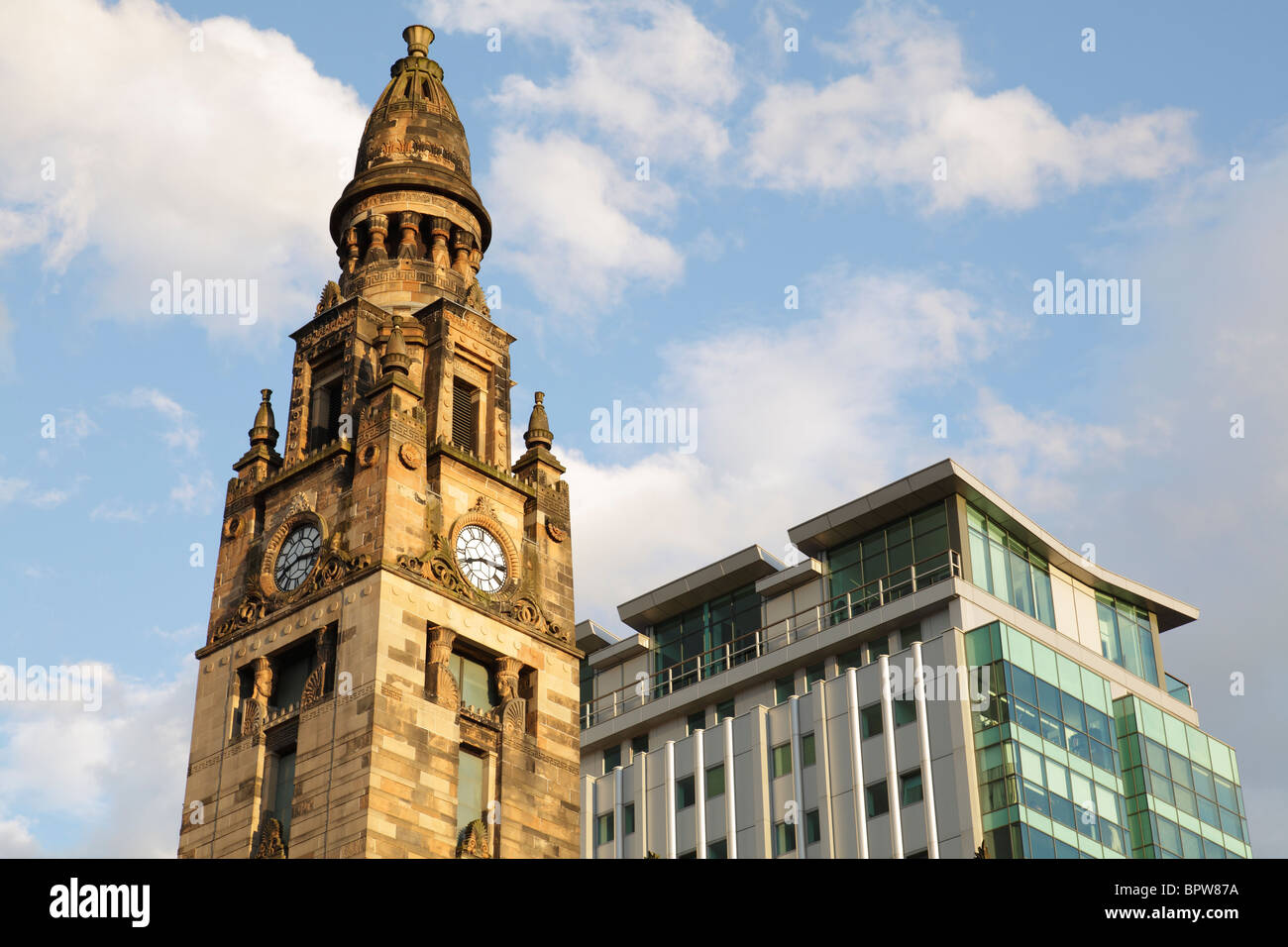 St. Vincent Street Church Turm entworfen vom Architekten Alexander Greek Thomson, St. Vincent Street, Glasgow, Schottland, Großbritannien Stockfoto