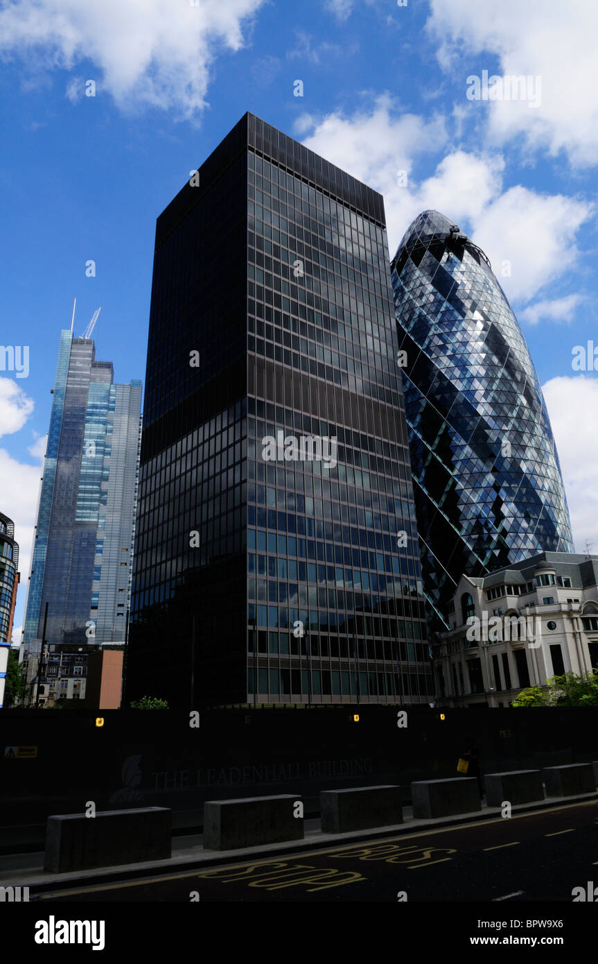 Aviva Bau, Gurke und Heron-Tower, Leadenhall Street, London, England, Vereinigtes Königreich Stockfoto