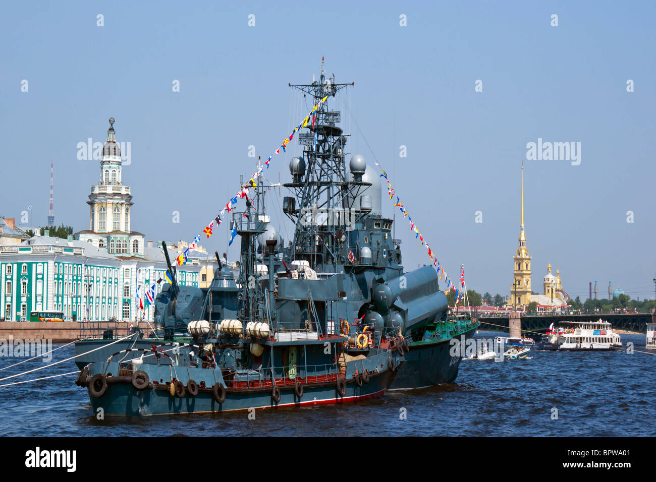 Russische Marine Display St Petersburg Stockfoto