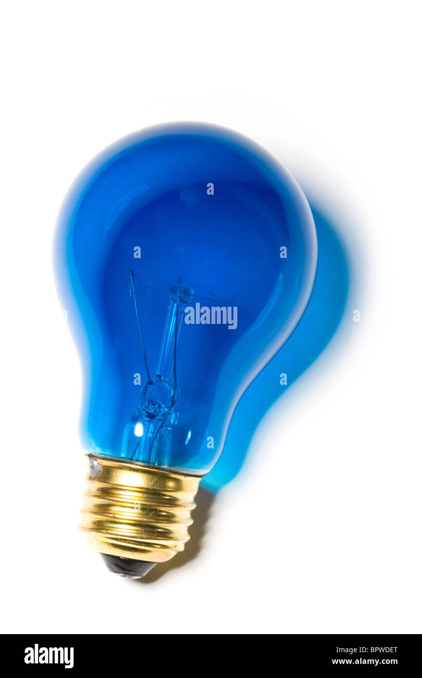 Blaue Glühbirne Nahaufnahme Schuss Stockfoto