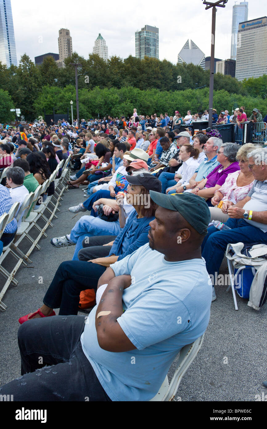 Publikum in Chicago jazz Festival, Grant Park, Chicago, Illinois, USA Stockfoto