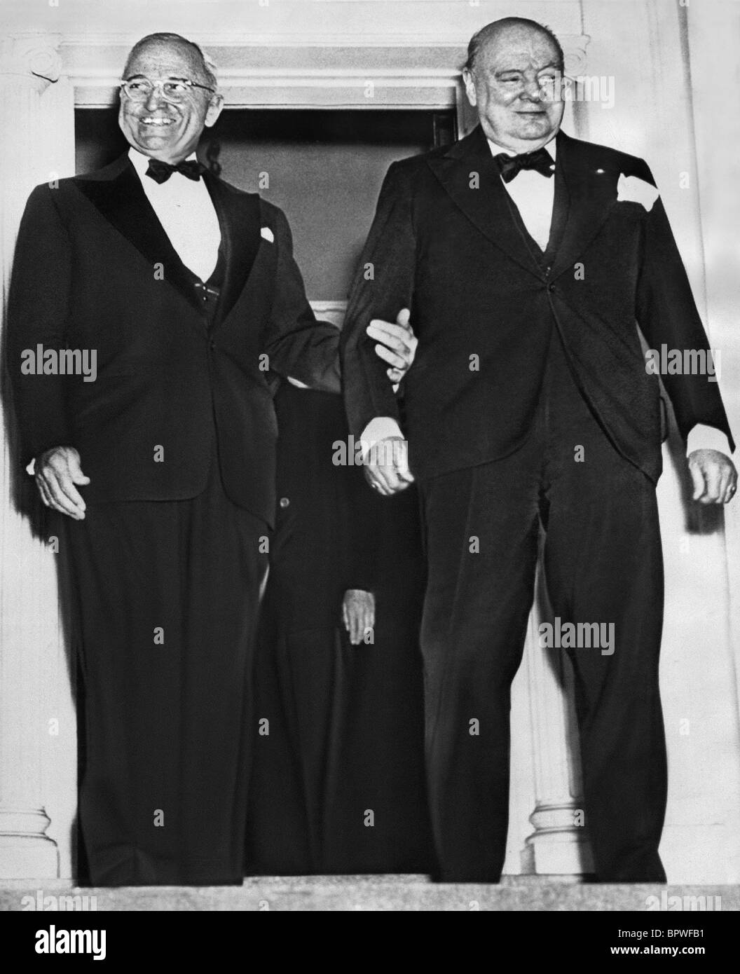 WINSTON CHURCHILL & HARRY S. TRUMAN PRIME MINISTER & 24. März 1949 Präsident WASHINGTON USA Stockfoto