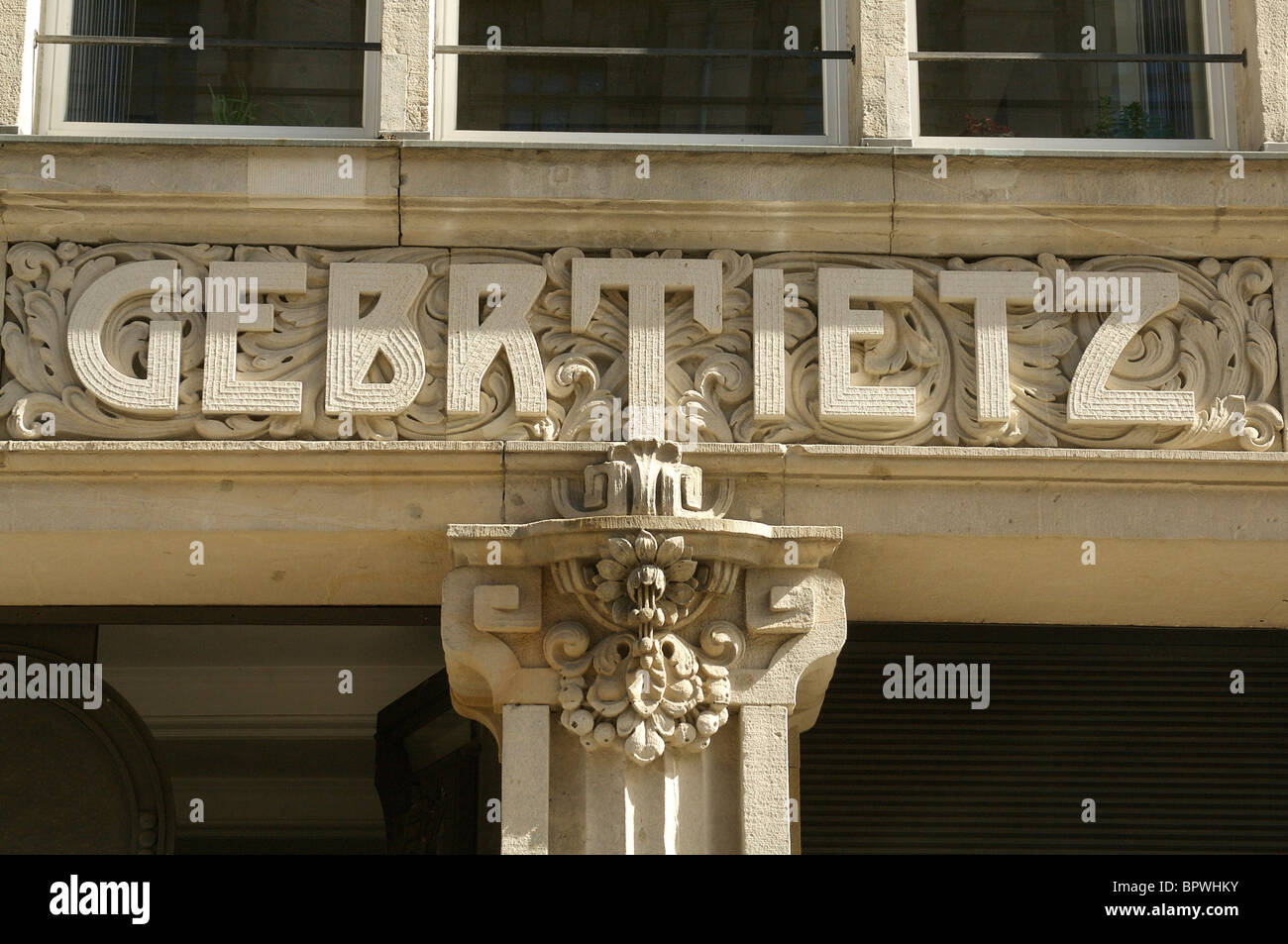 Detail Fassade Jugendstil an der Klosterstraße Street im Stadtteil Nikolaiviertel Berlin Stockfoto