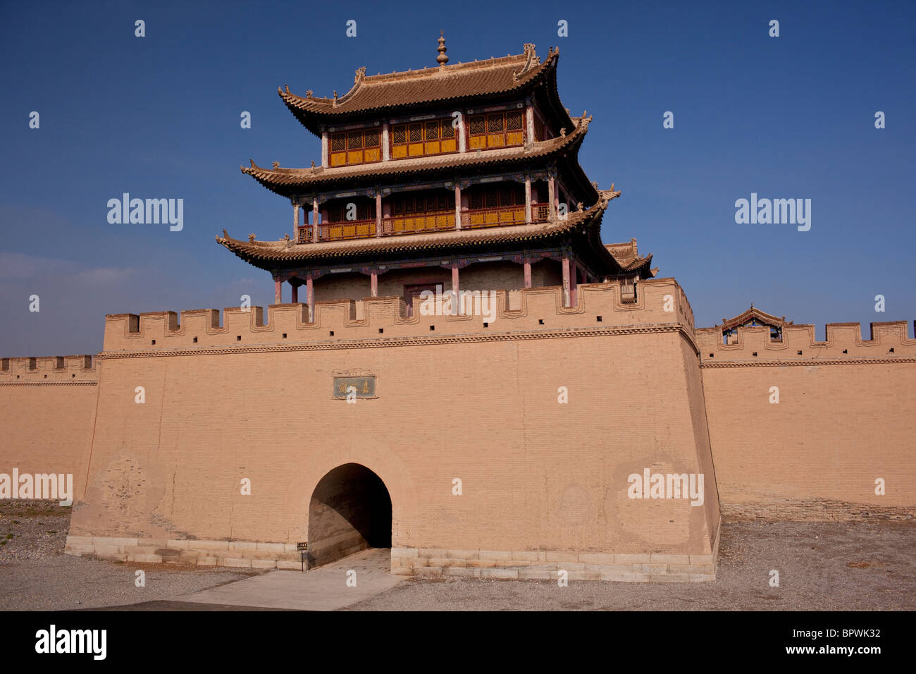 Festung Jiayuguan Pass, Gansu, China. Stockfoto