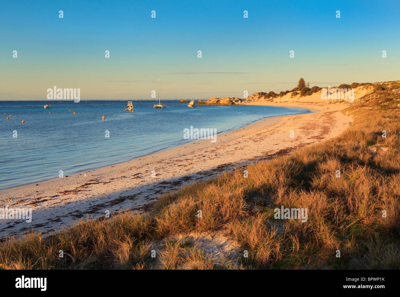 Longreach Bay am späten Nachmittag Sonne. Stockfoto