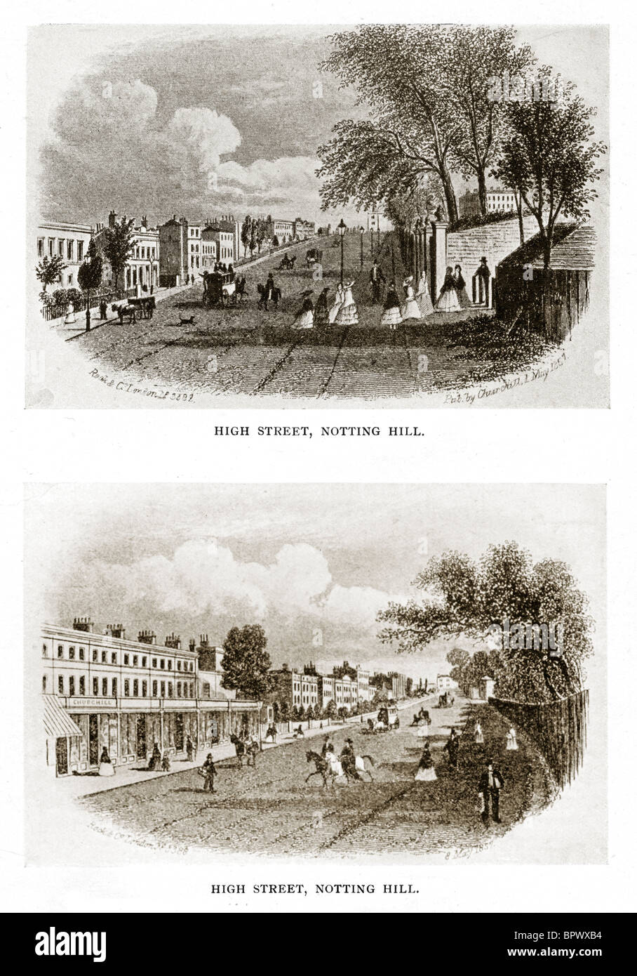High Street, Notting Hill, 1857 Ansichten der West London innere Vorstadt in seinen frühen Tagen Stockfoto