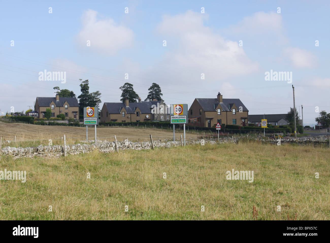 Eingang Richtung Dorf von aberlemno Angus Schottland september 2010 Stockfoto