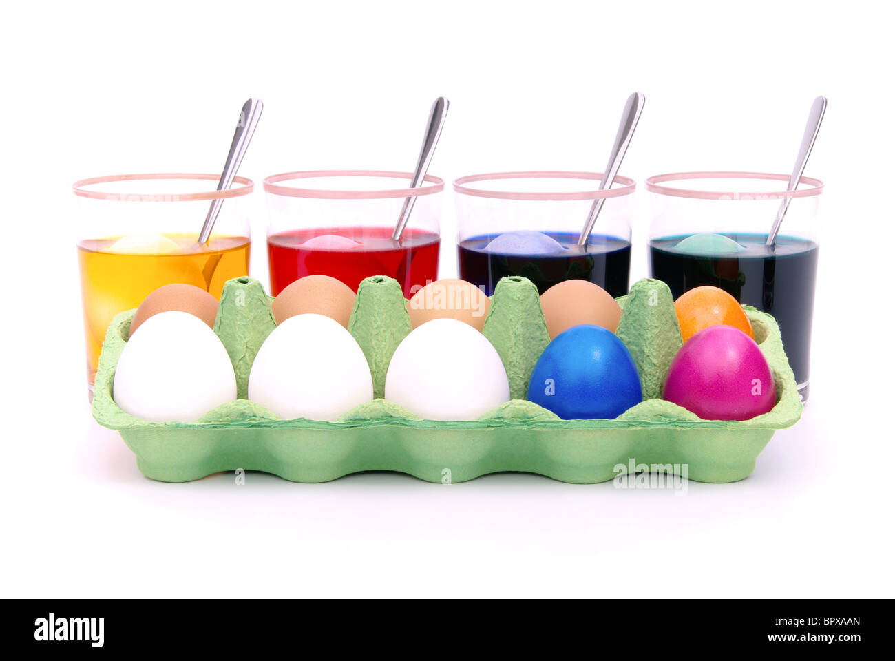 Ostereier Färben - Eiern Ostern Farbe 12 Stockfoto