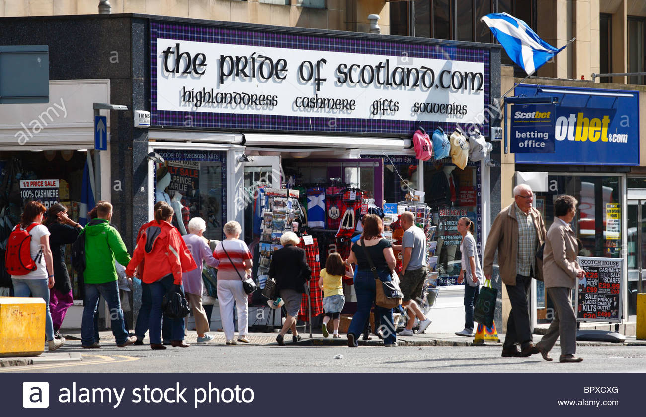 Souvenirladen Edinburgh, Schottland Stockfoto