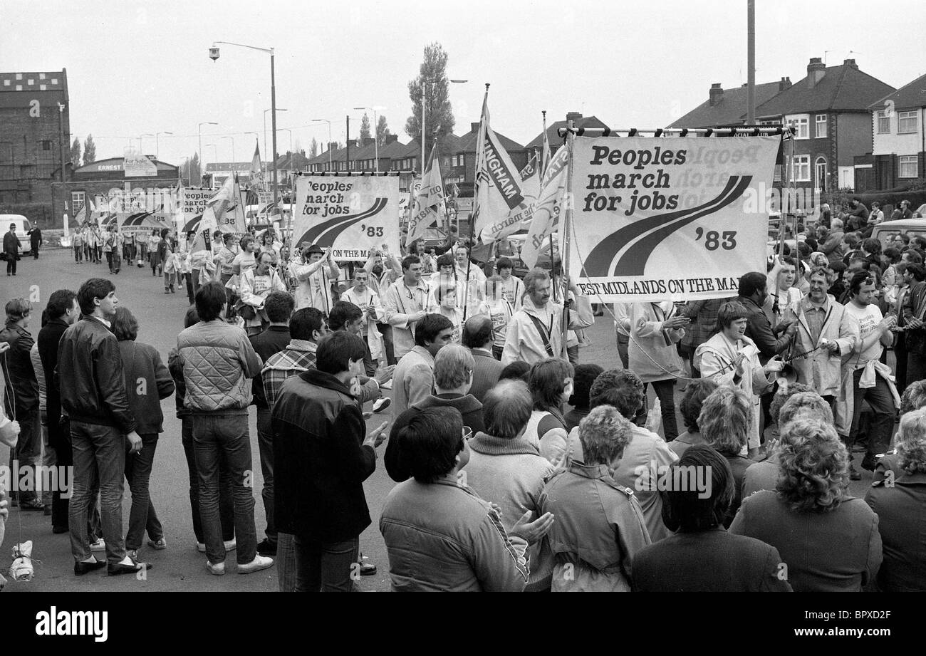Marsch für Jobs bei Bilston Wolverhampton Völker 20.05.83 Stockfoto