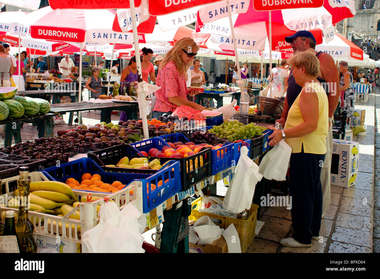 Obst und Gemüse Markt in Dubrovnik Kroatien Stockfoto