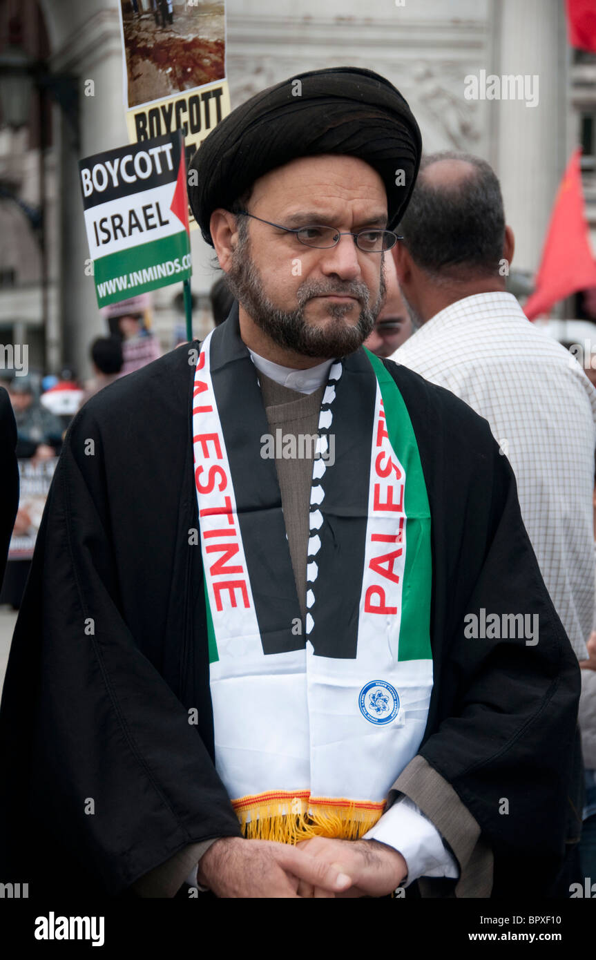 Muslimischen religiösen Führer auf jährliche Quds Day March in London 4. September 2010 Stockfoto