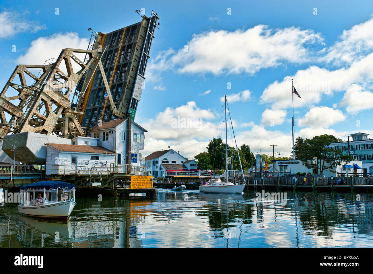 Zugbrücke, Mystic, Mystic, Connecticut, USA Stockfoto