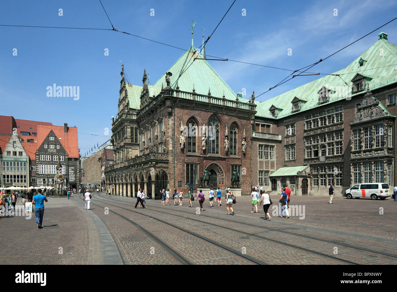 Marktplatz Mit Rathaus in Bremen, Weser, Freie Hansestadt Bremen Stockfoto