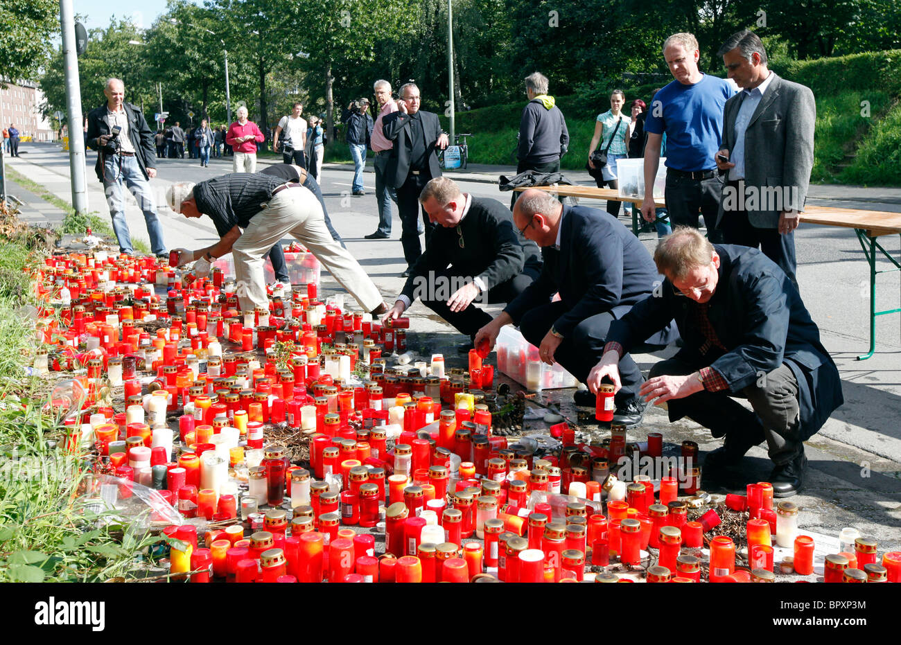 Duisburg, Deutschland, Loveparade 2010: Bereich, wo eine Tragödie passiert wenn am 24. Juli 2010 21 Tote und Hunderte Verletzte Stockfoto