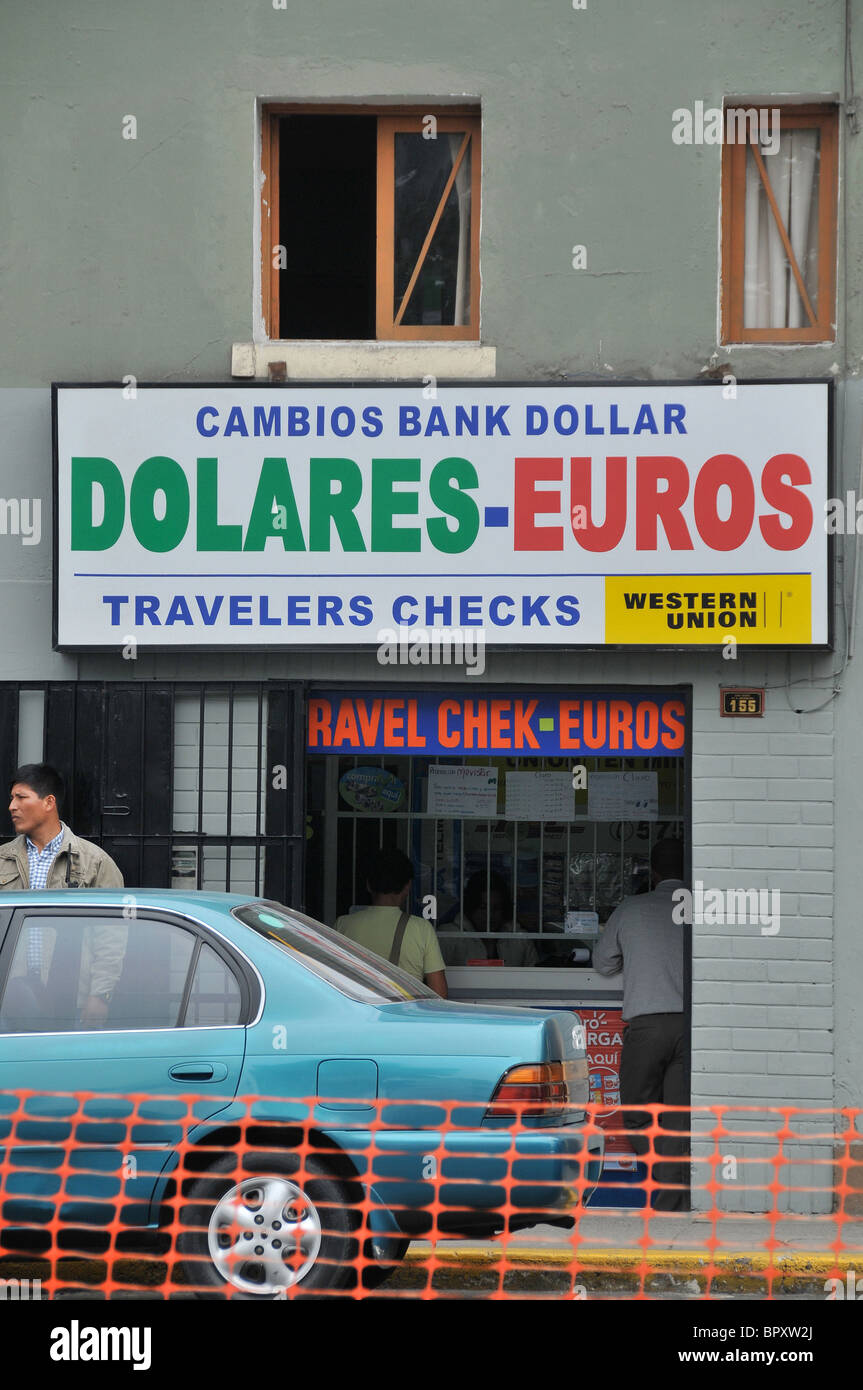 Geld wechseln, Lima, Peru Stockfoto