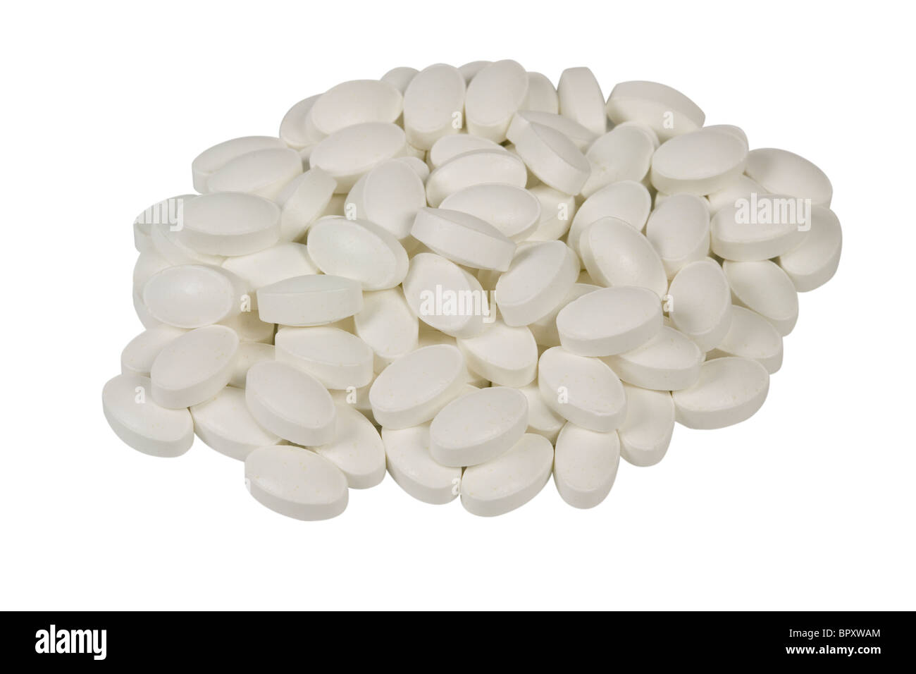 Stapel von weißen Tabletten Stockfoto