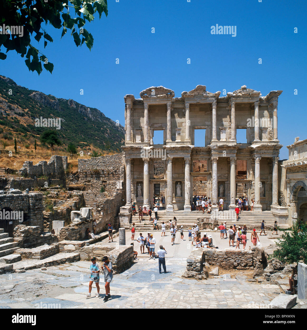 Bibliothek von Celsus, Ephesus, Türkei Stockfoto