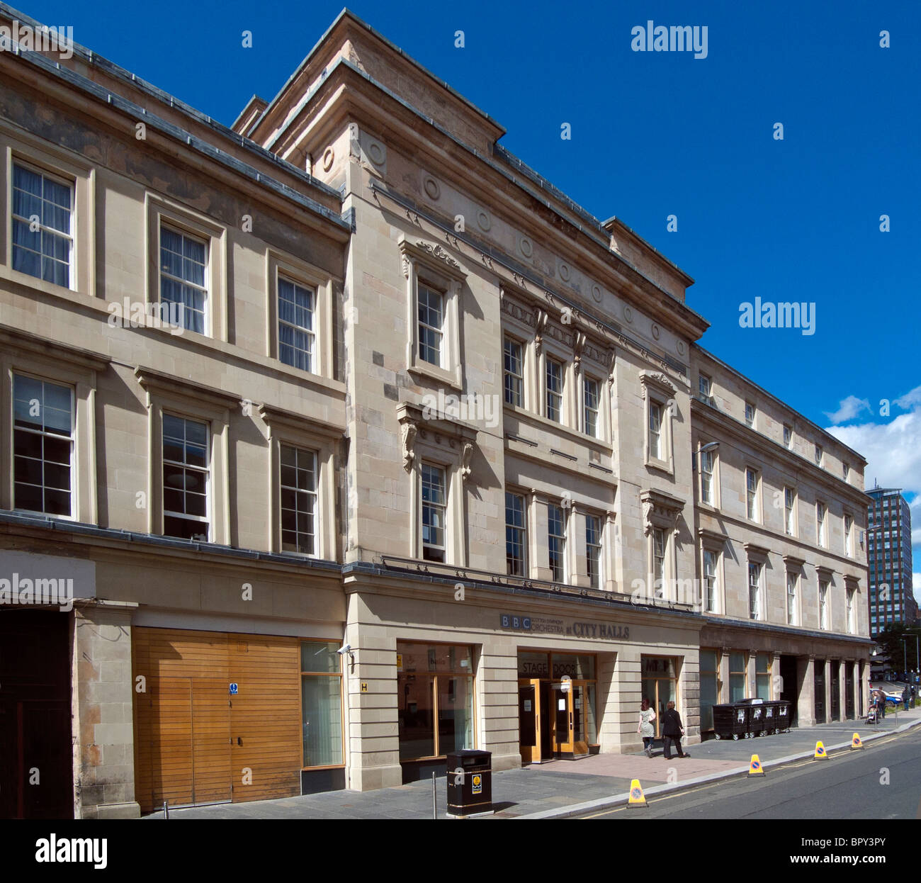 Bühneneingang Eingang zu Glasgow Rathäuser in Albion Street Glasgow Schottland Stockfoto