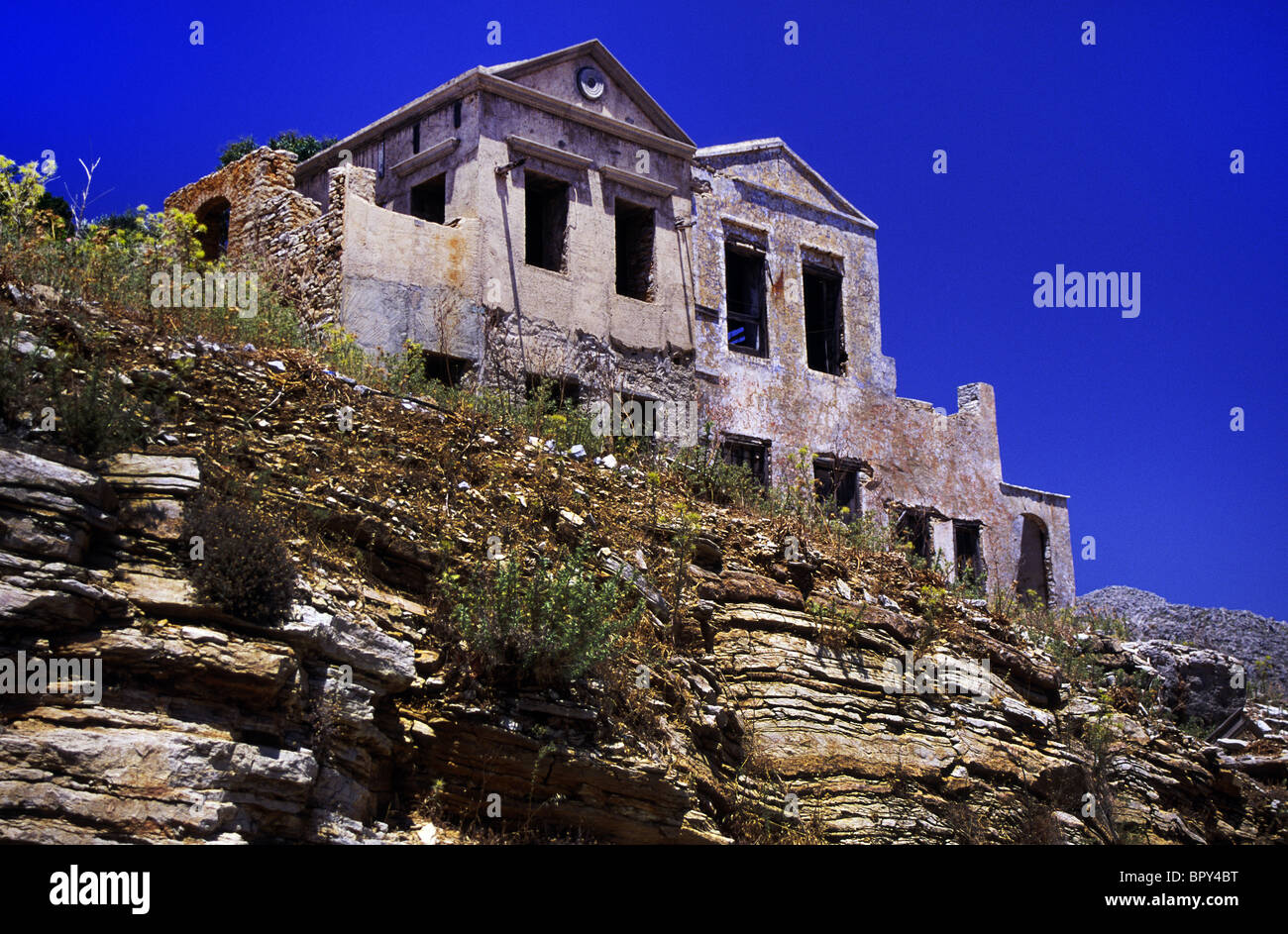 Ruinen auf der Insel Symi Dodekanes Griechenland. Stockfoto