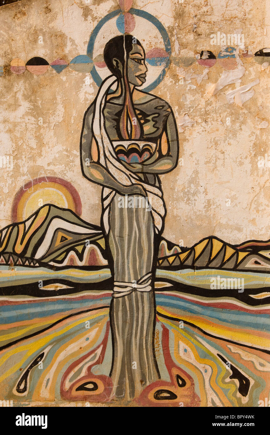 Bild der schwarzen Madonna, Popenguine, Petit Côte, Senegal Stockfoto