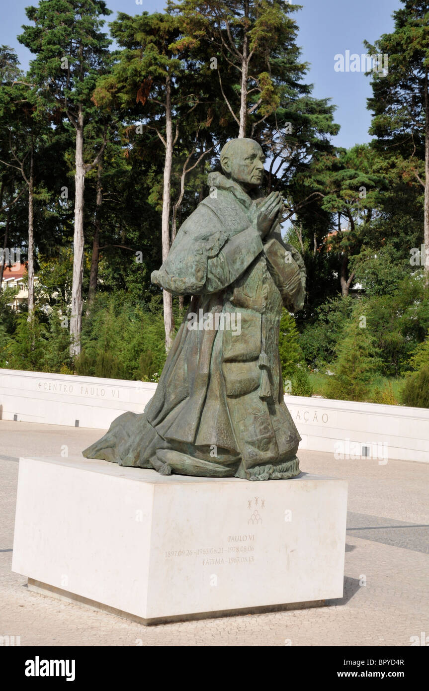 Statue, Papst Paul VI., Fatima, Portugal Stockfoto