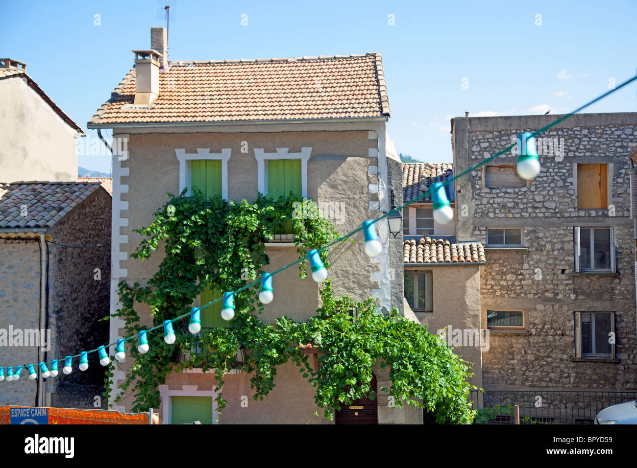 Lichterkette Urlaub Frankreich Stockfoto