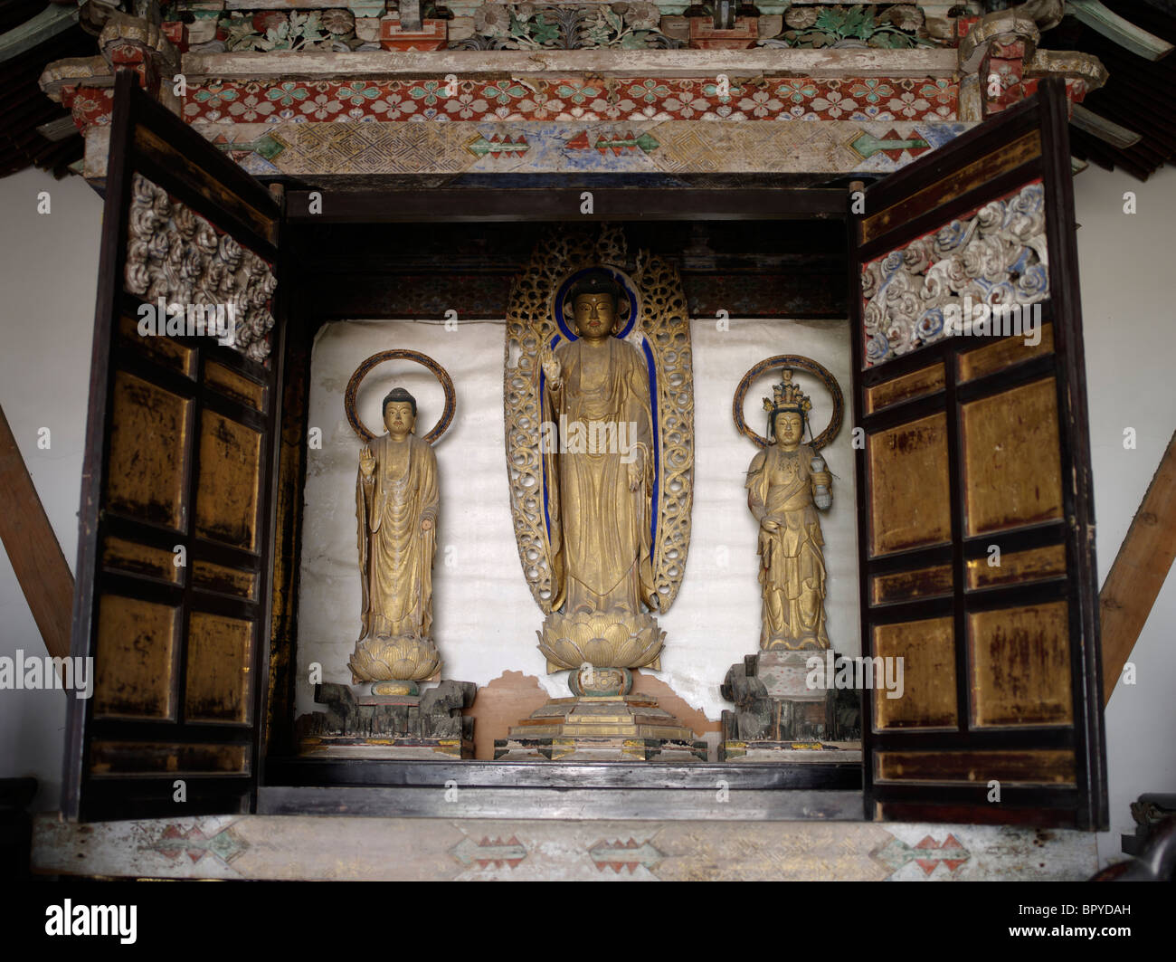 Buddhistische Statuen in Choshoji Tempel, Hirosaki Stockfoto