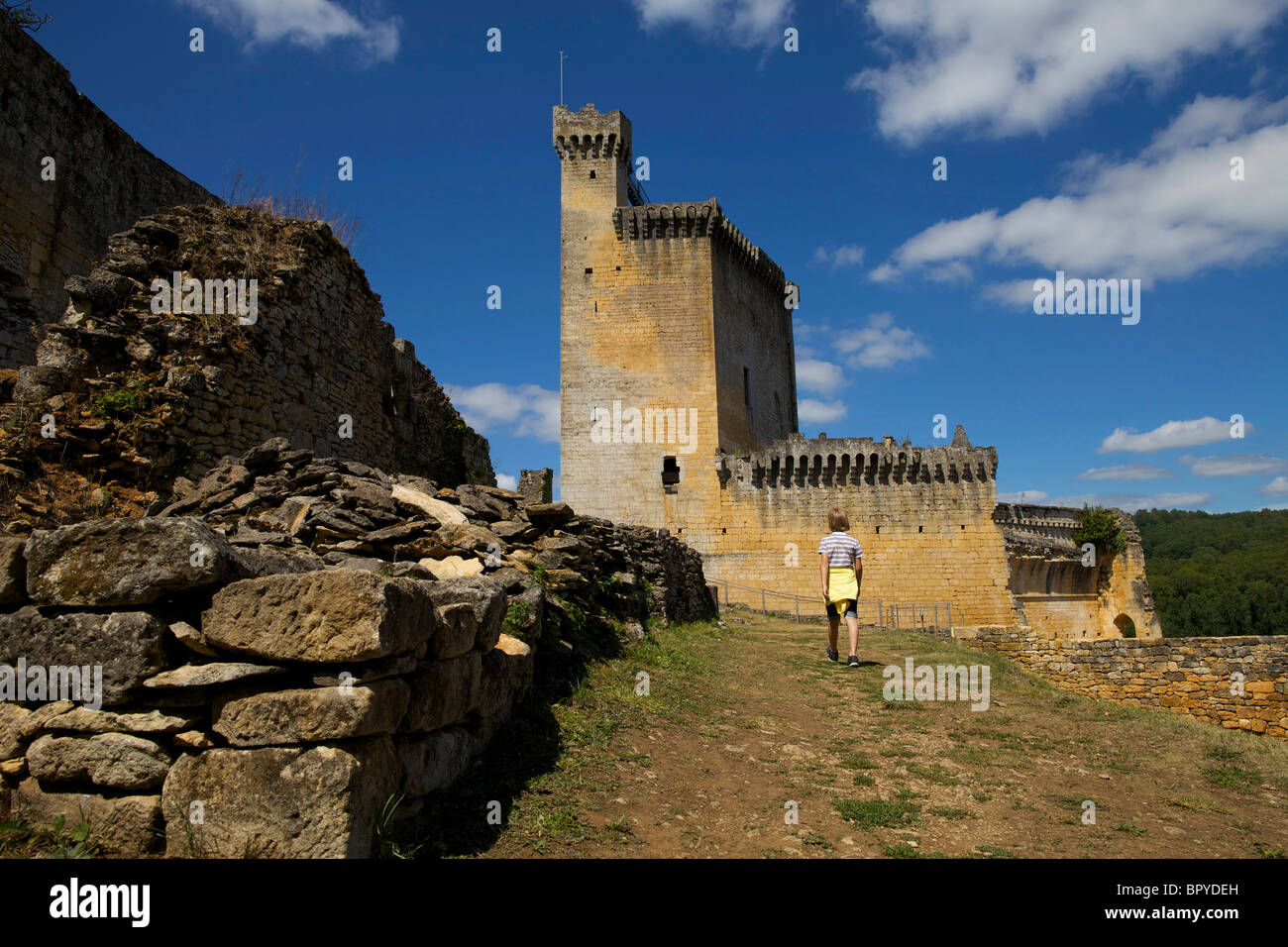 Die Ruinen von Commarque Burg in der Dordogne Frankreich verwendet als Standort für Ridley Scotts film der Duellanten Stockfoto