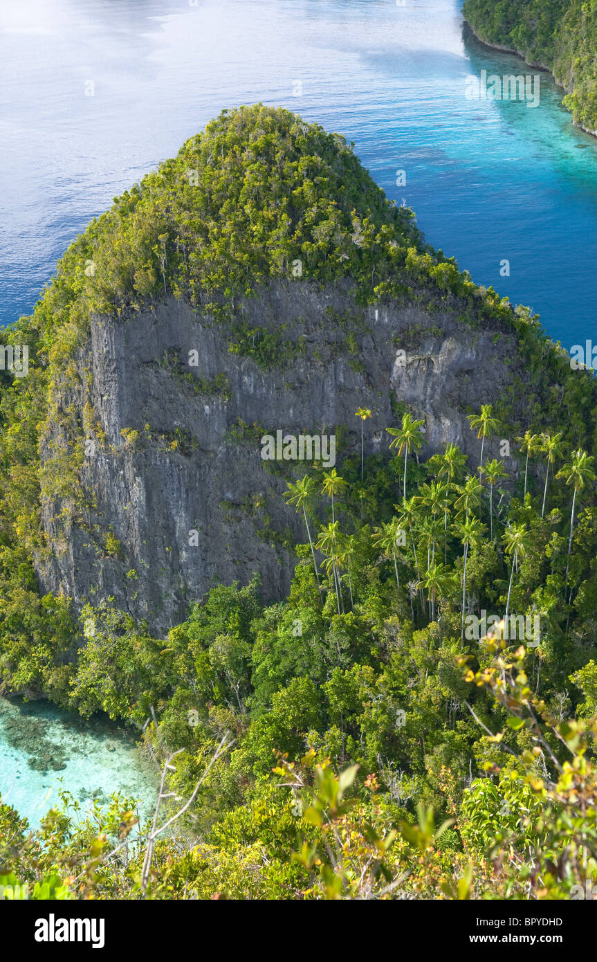 High Hills in der Mitte des Meeres von Papua Stockfoto