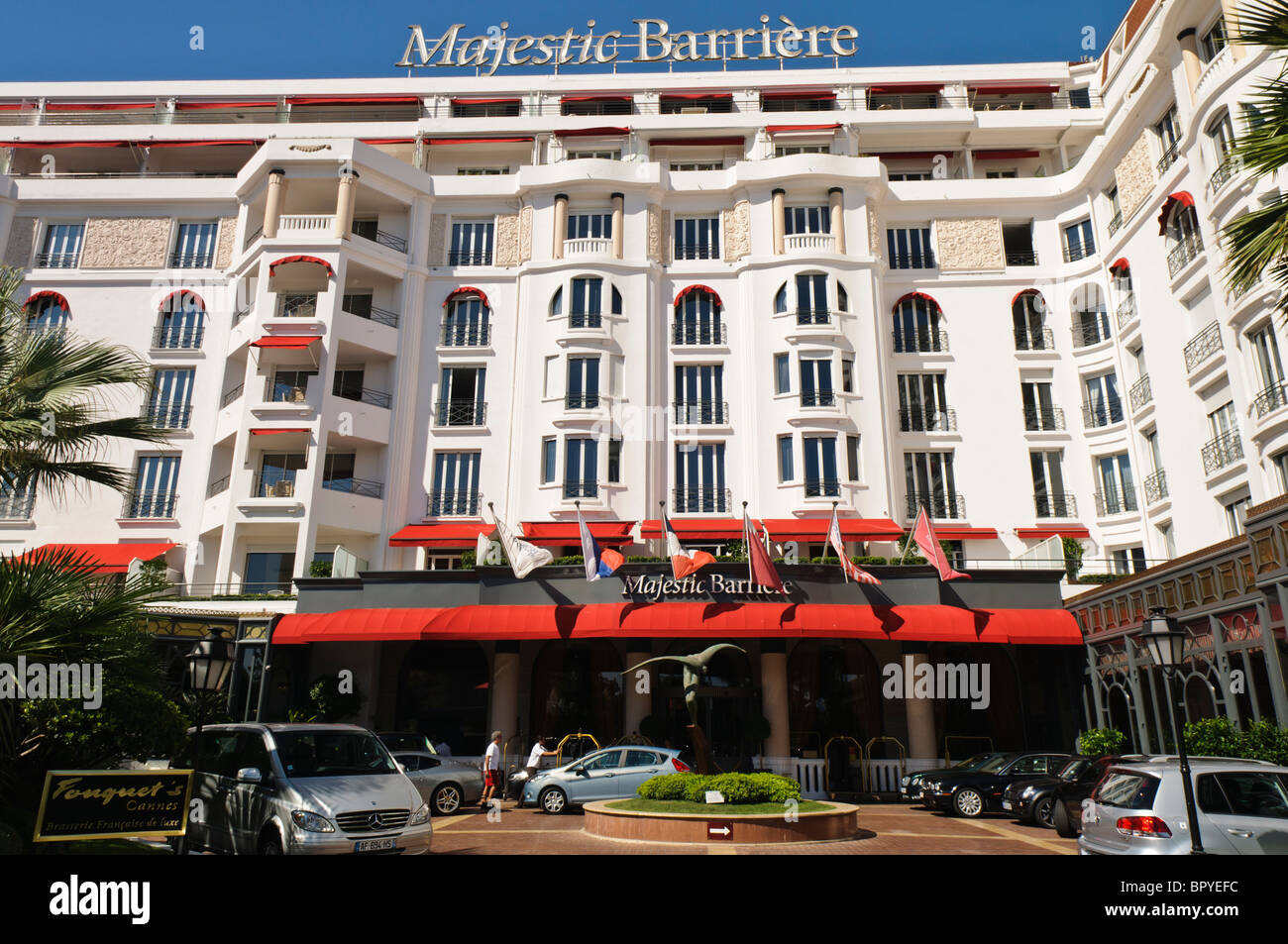 Majestic Barrière Hotel, Cannes Stockfoto