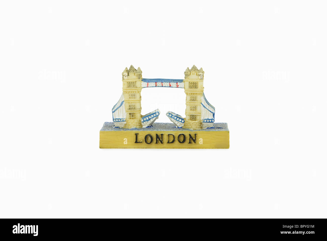 Mini Tower Bridge Souvenir Figur Stockfoto