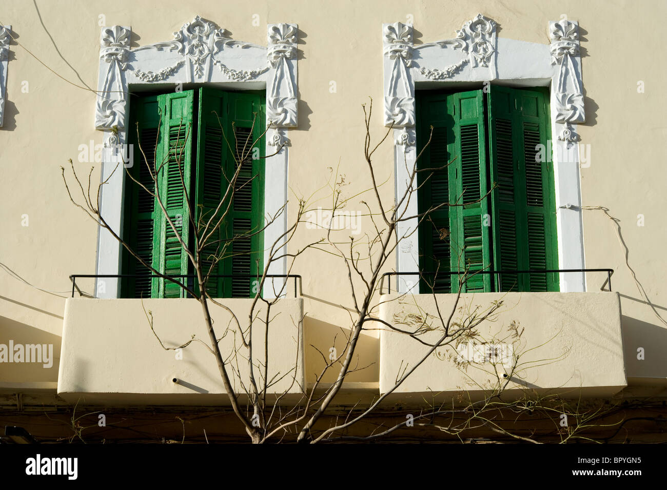 Modernistischen Stil Balkon. Melilla.Spain. Stockfoto