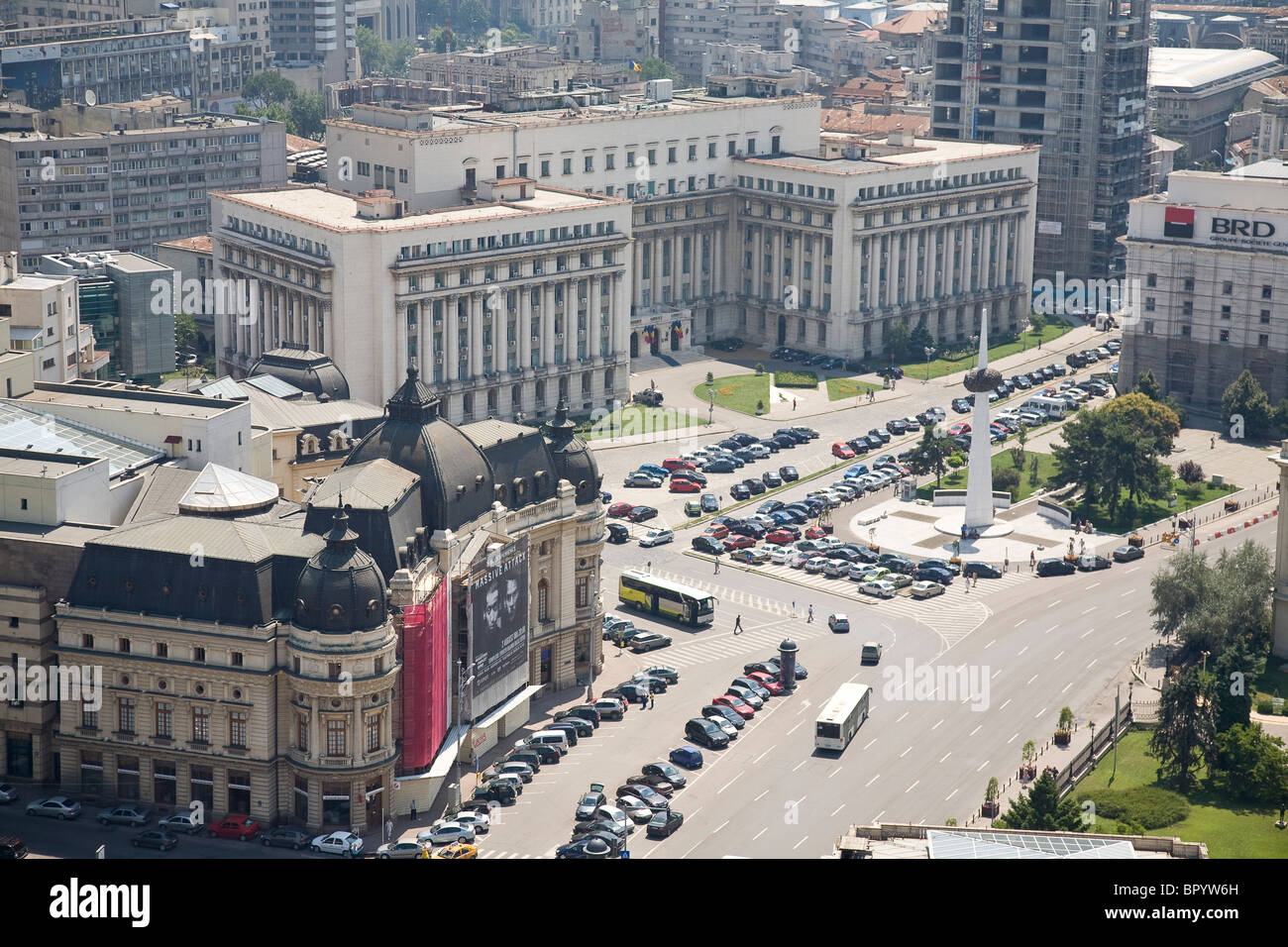Luftaufnahme von der modernen Stadt Bukarest in Rumänien Stockfoto