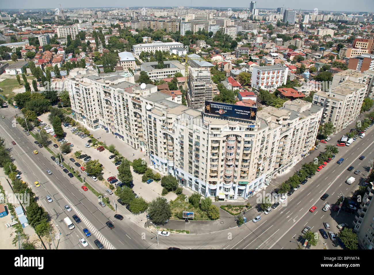 Luftaufnahme der Stadt Bukarest in Rumänien Stockfoto
