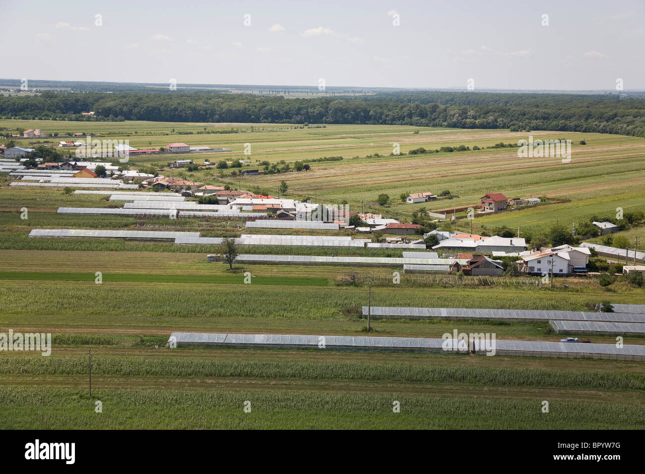 Luftbild der rumänischen Landseite Stockfoto