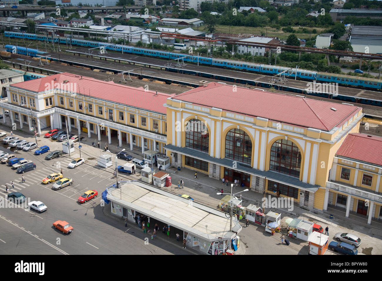 Luftaufnahme des Grand Bahnhof von Bukarest Stockfoto