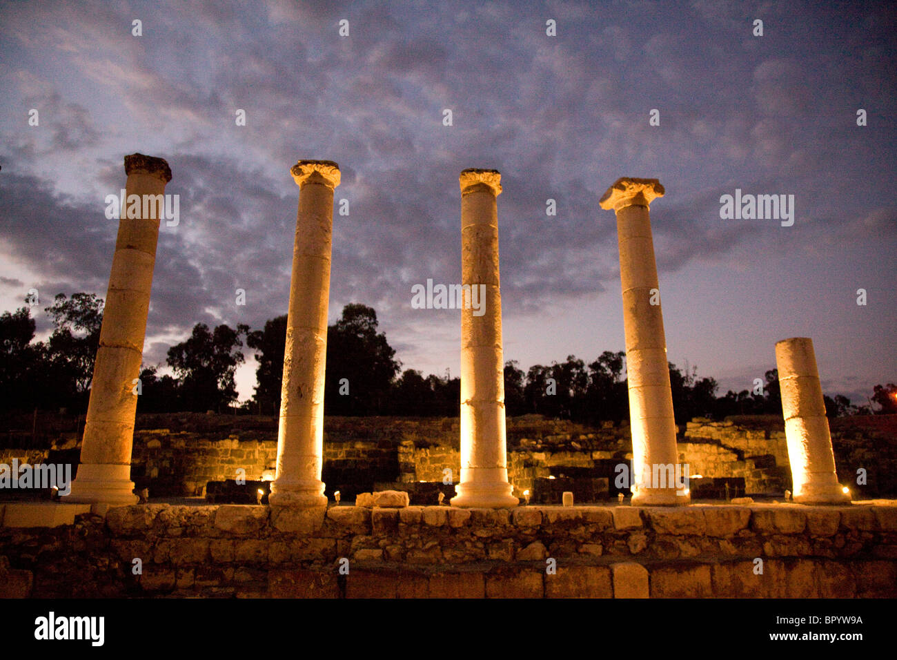 Die Ruinen der römischen Stadt von Beit Shean im Jordan-Tal zu fotografieren Stockfoto