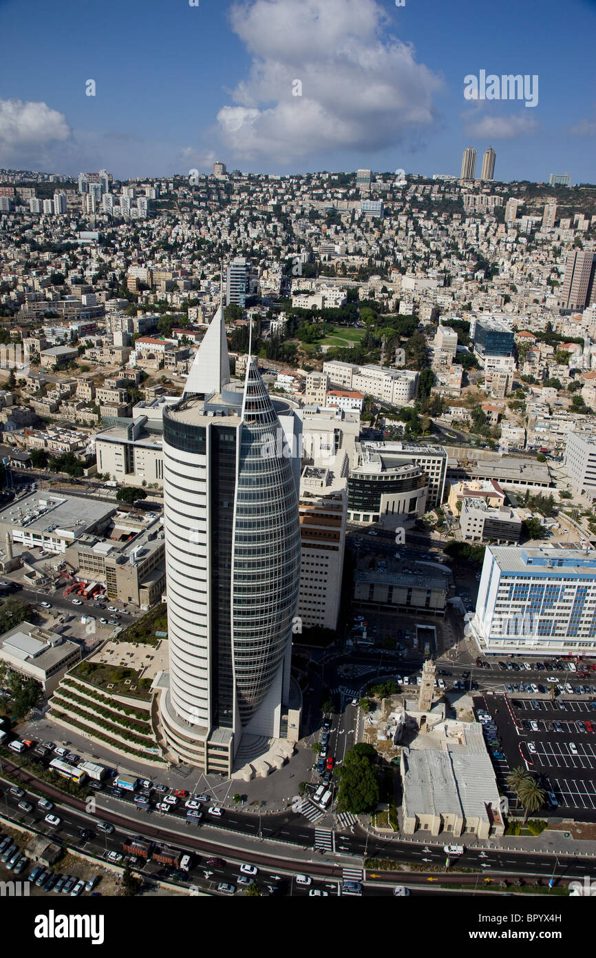 Luftaufnahme von Haifa Regierungszentrum Stockfoto