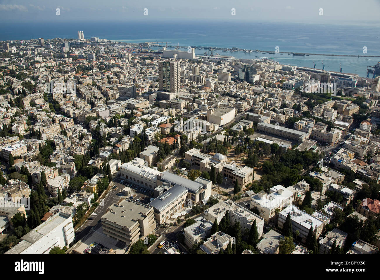 Luftaufnahme des alten Institute of Technology in Haifa Stockfoto