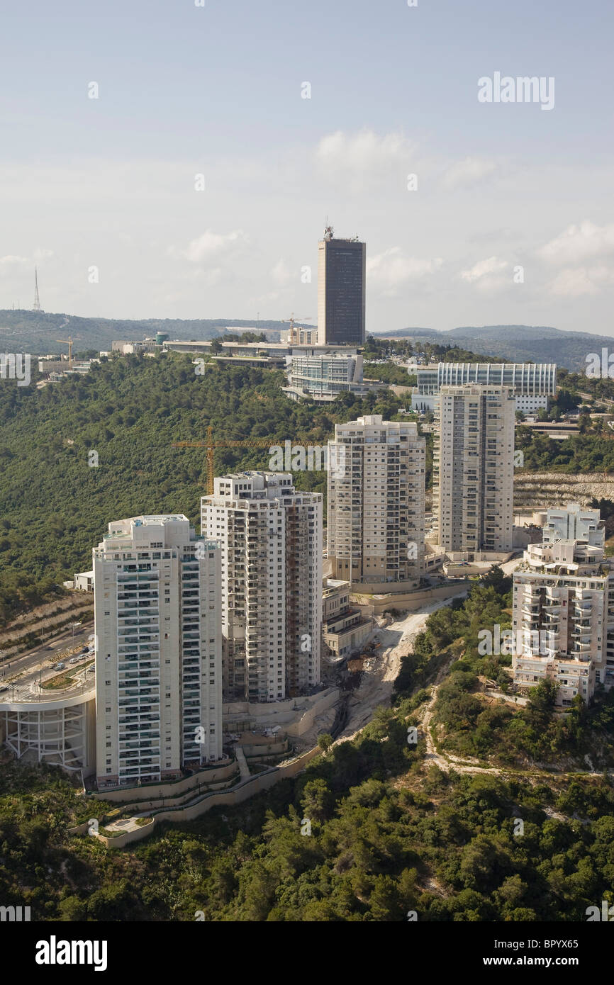 Luftbild von der Universität Haifa auf dem Gipfel des Berges Karmel Stockfoto