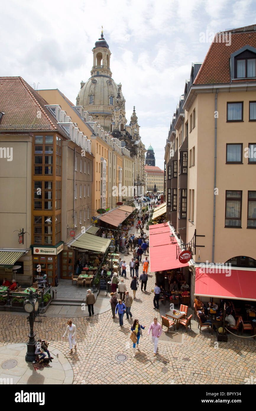 Foto von den Cafés der Altstadt Dresden Stockfoto