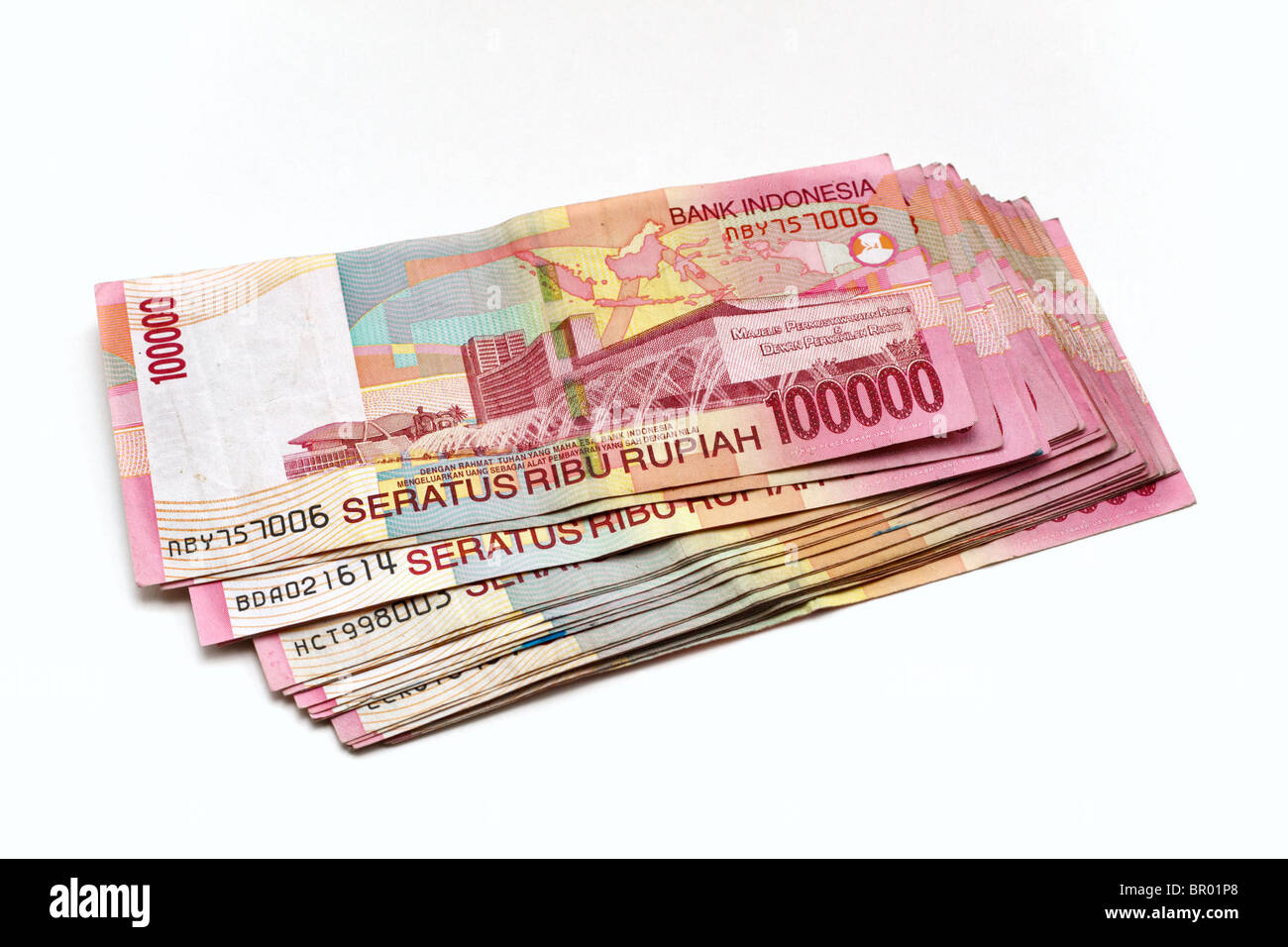 Indonesische Rupiah einhunderttausend Banknoten Stockfoto