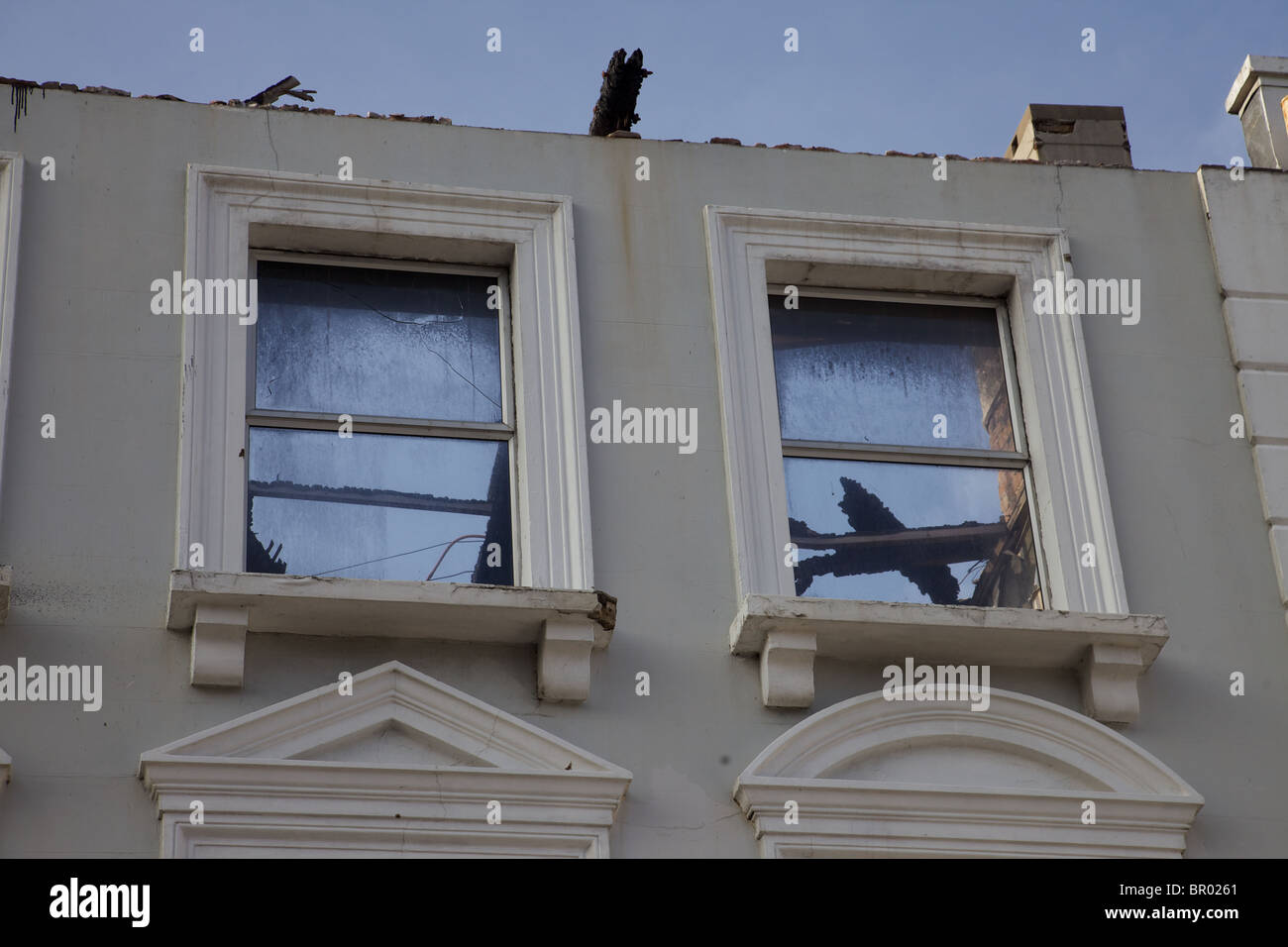 Hotel zerstört durch einen Brand in Weston-Super-Mare, Somerset, England Stockfoto