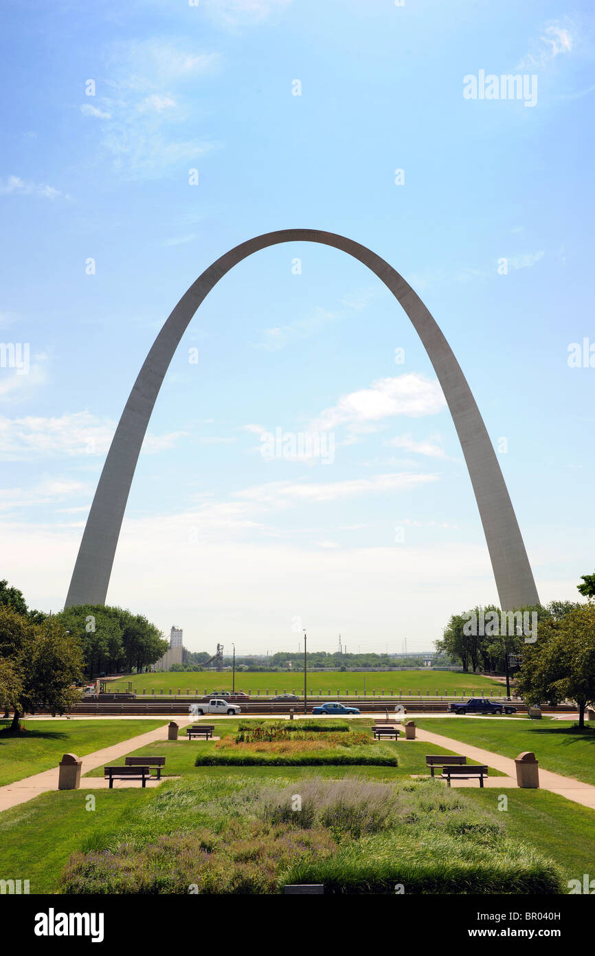 Saint Louis Arch und der Jefferson National Memorial Park Stockfoto