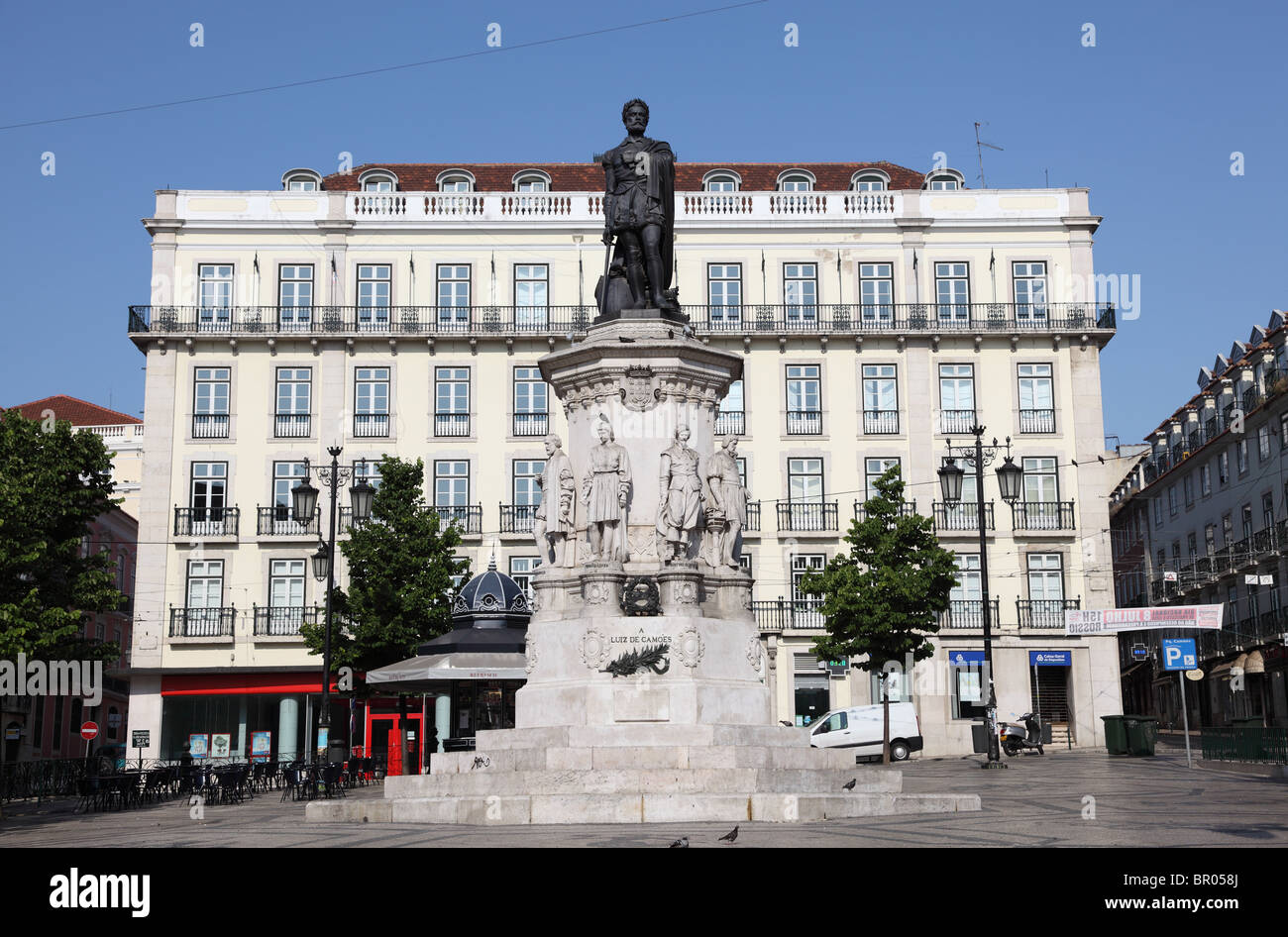 Luis de Camoes Platz in Lissabon, Portugal Stockfoto