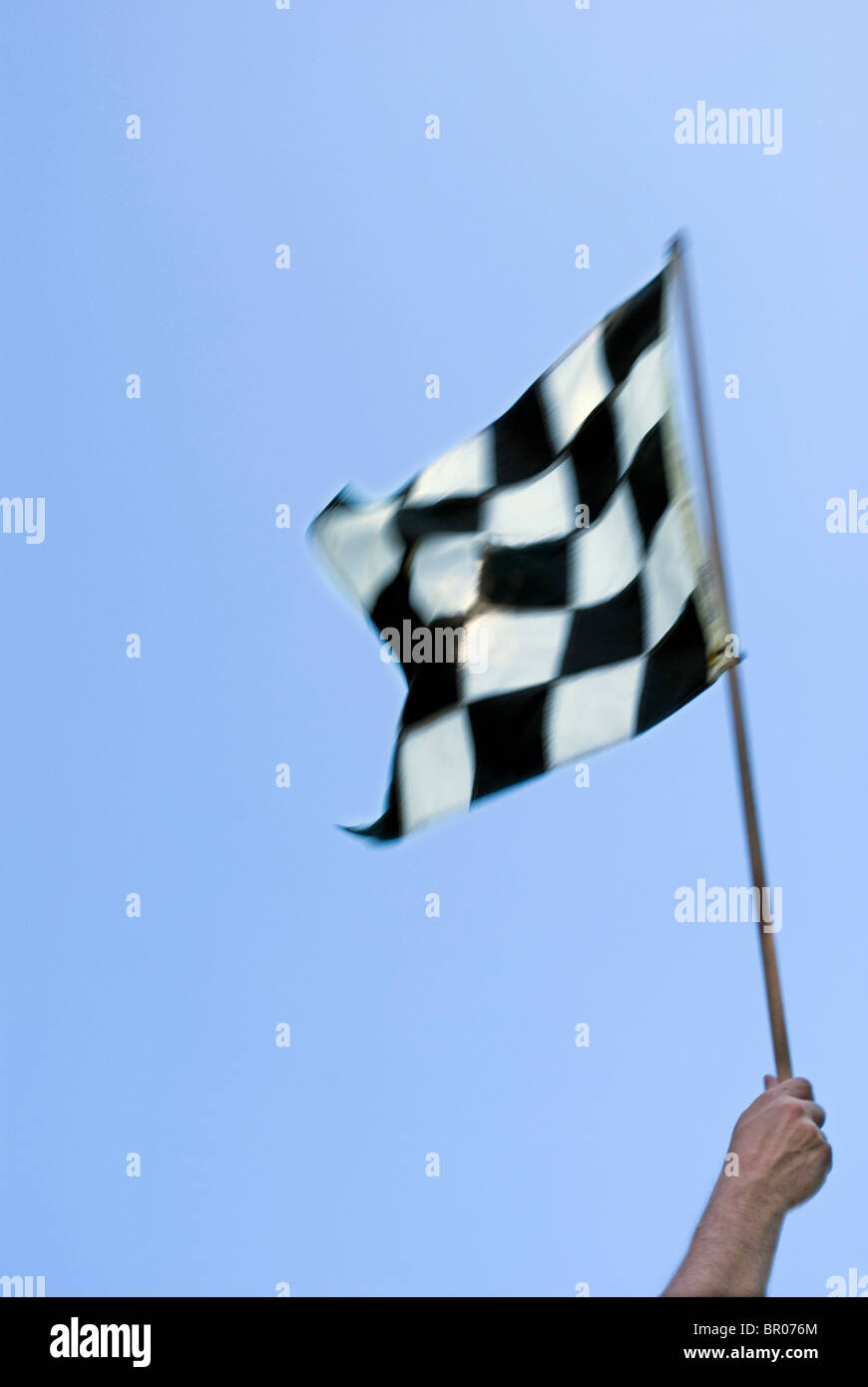 schwarz / weiß karierte Rennflagge Stockfoto